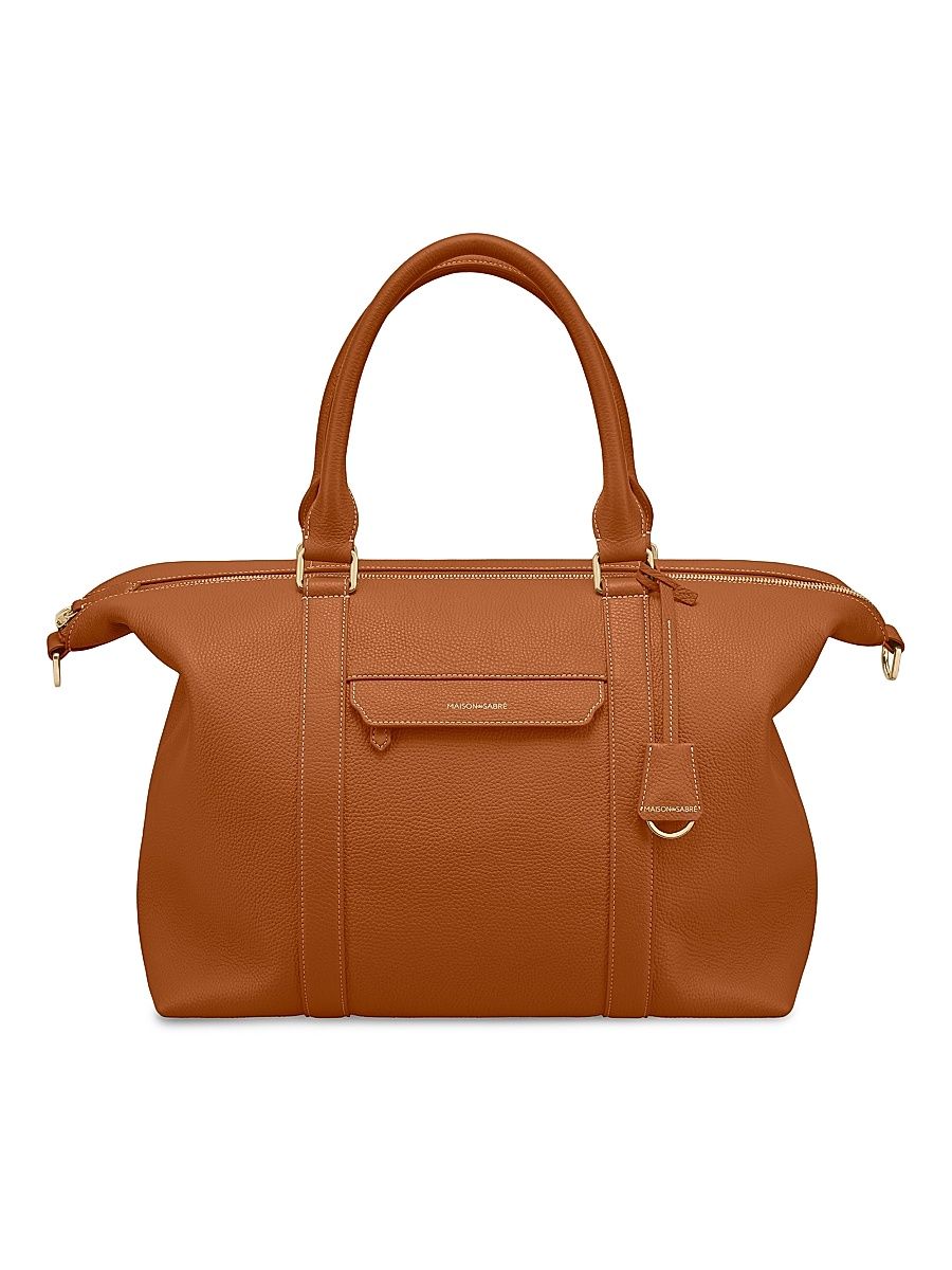 Men's Large Leather Weekender Bag - Emerald Green