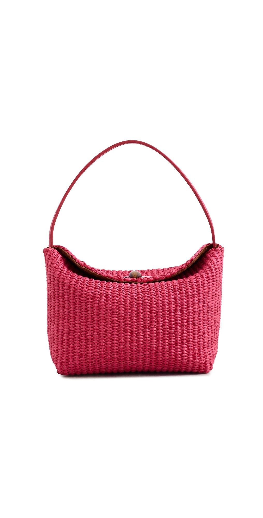Christopher Esber Turnlock Raffia Mini Shoulder Bag Watermelon One Size
