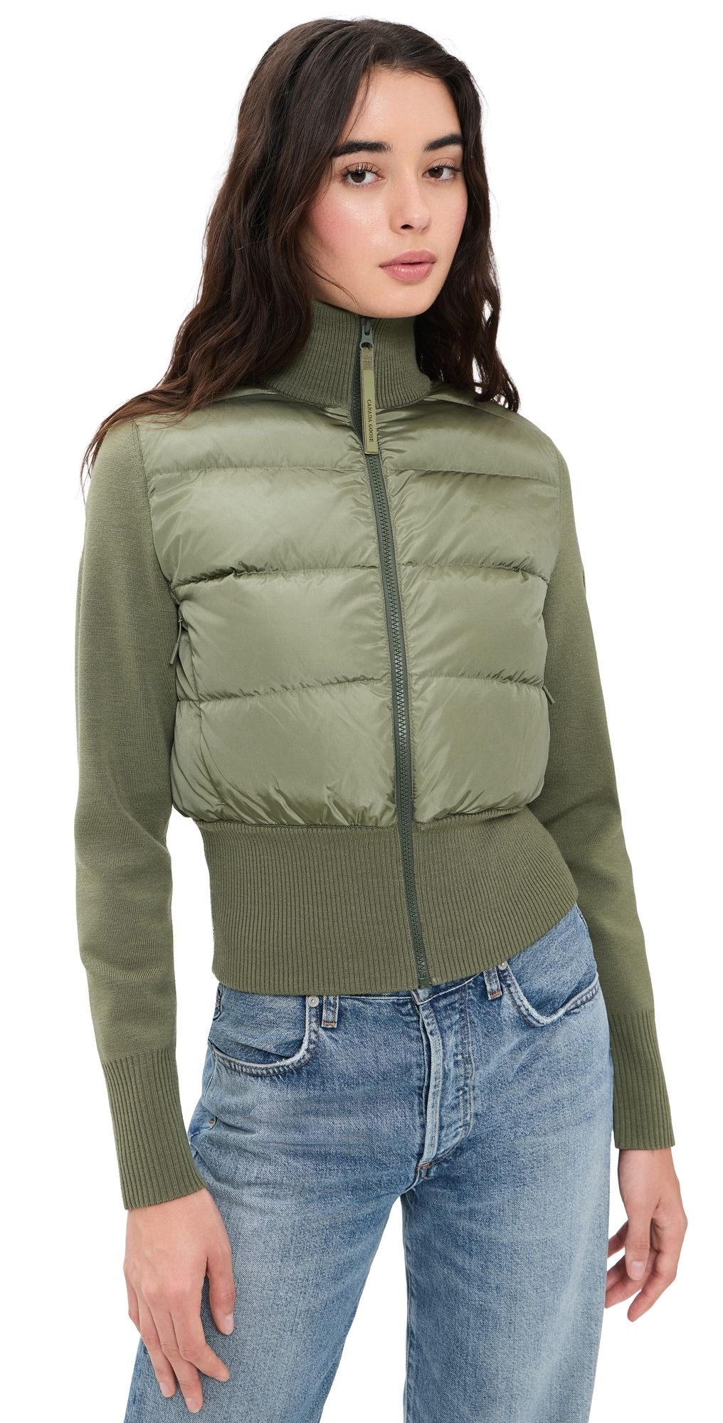 Canada Goose HyBridge Wide Quilt Knit Jacket Vireo Green L