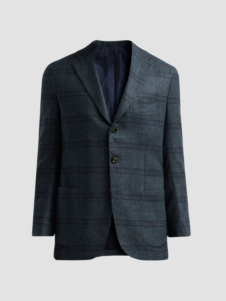Kiton Men's Plaid Cashmere Single-Breasted Sport Coat - Green - Size 40