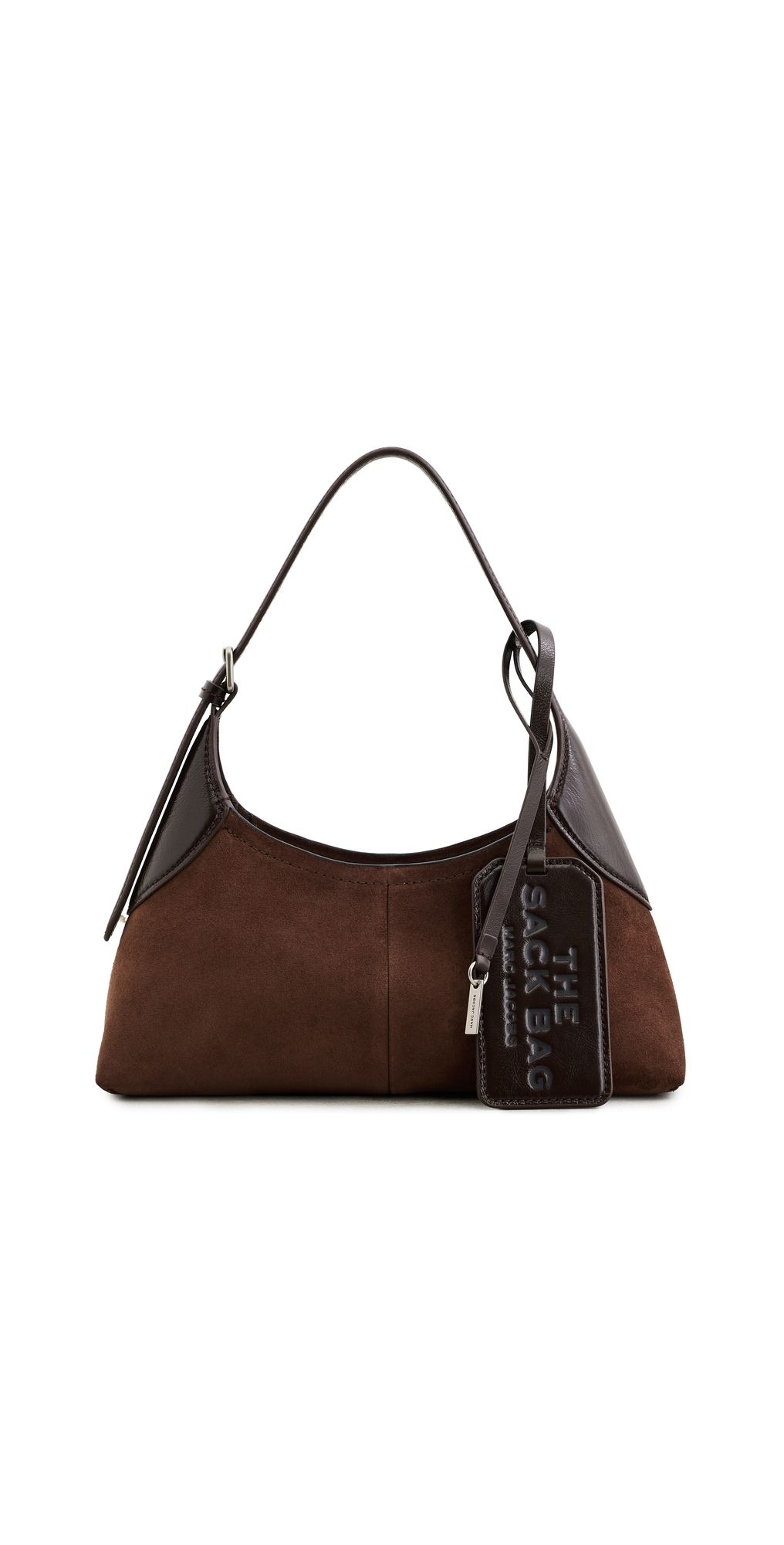 Marc Jacobs The Small Belted Suede Sack Shoulder Bag Dark Brown One Size