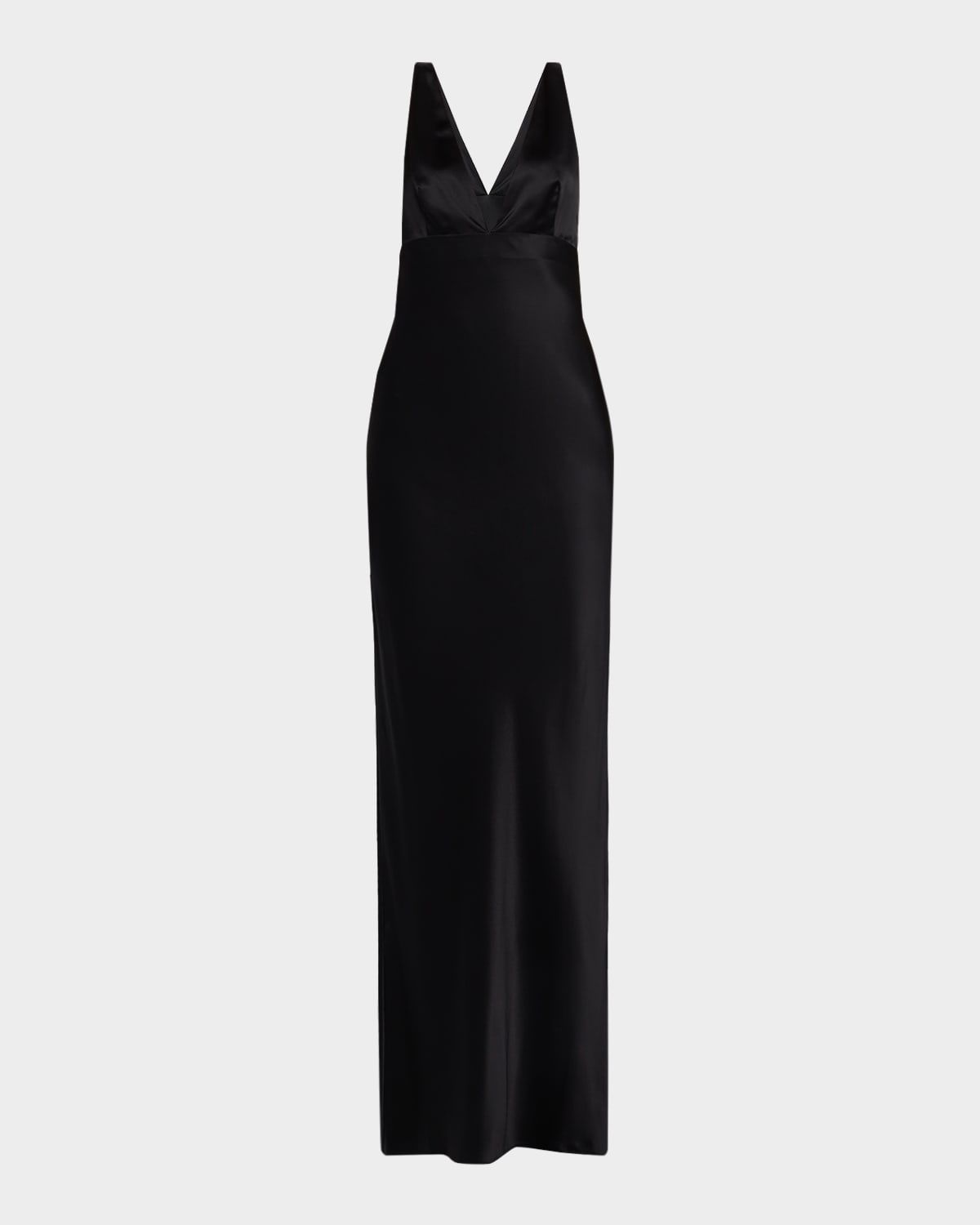 Bionca Empire-Waist Sleeveless Silk Bias Maxi Dress