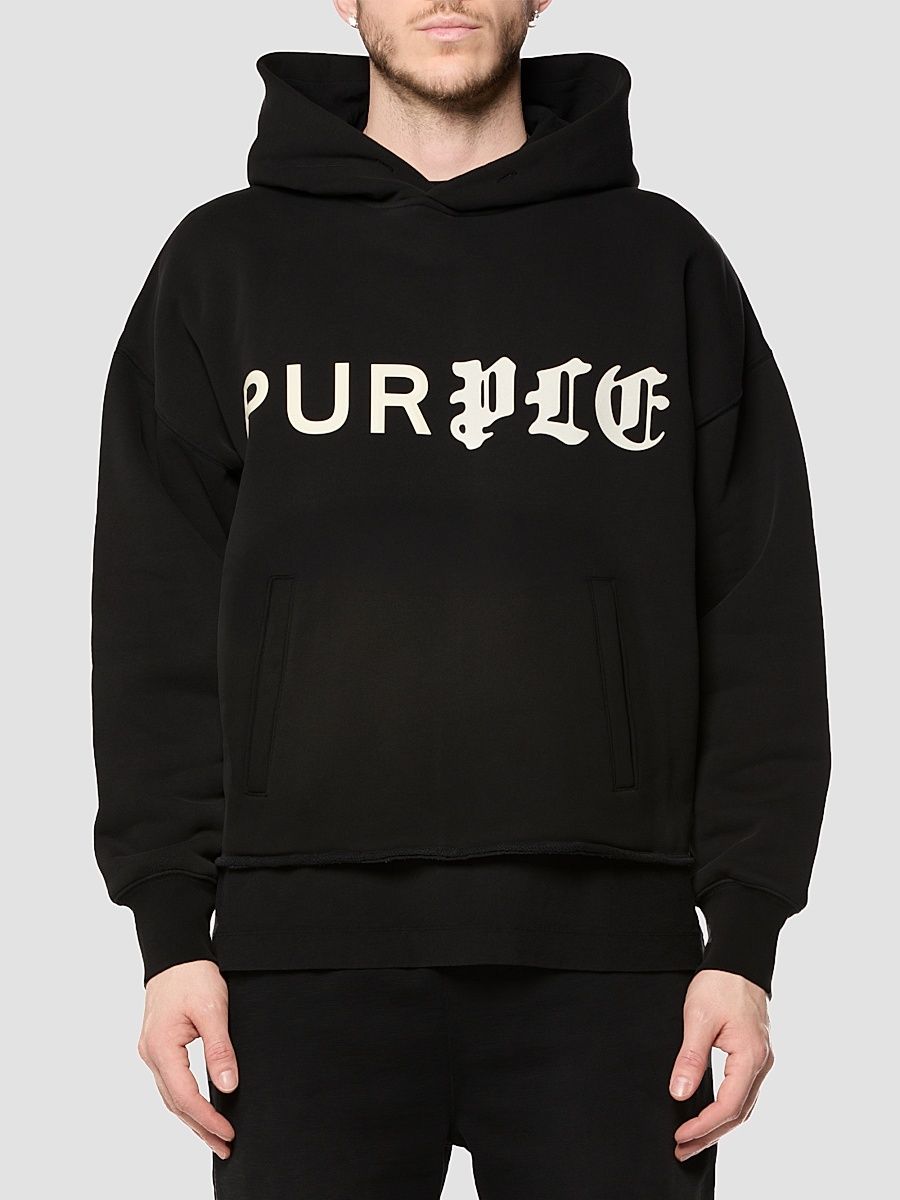 Purple Brand Men's Logo Cotton Fleece Heavyweight Hoodie - Black - Size XXL