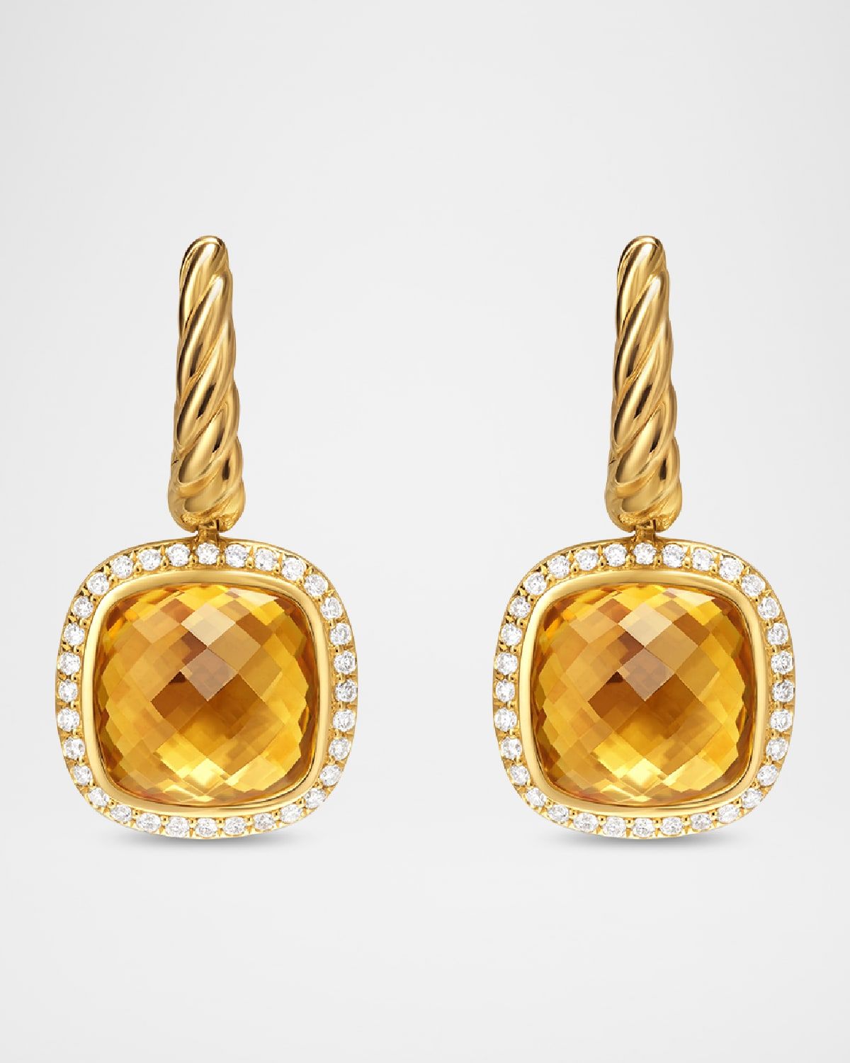 Albion Drop Earrings with Gemstones and Diamonds in 18K Gold