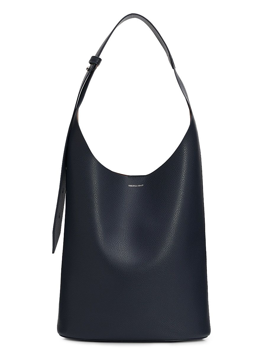 Women's Loop Large Leather Tote Bag - Navy