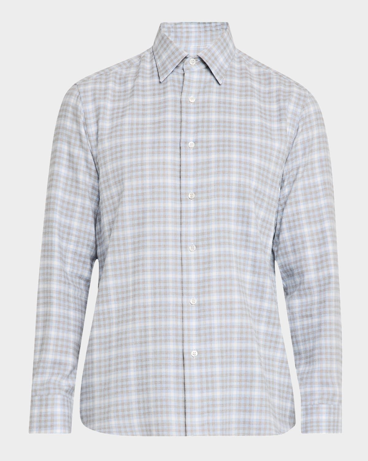 Men & apos;s Check Flannel Casual Button-Down Shirt