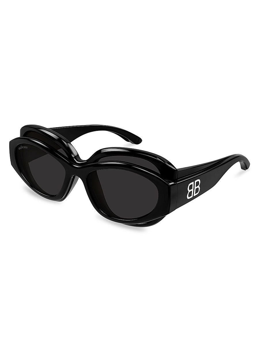 Women's Superbusy 59MM Double Frame Cat-Eye Sunglasses - Black