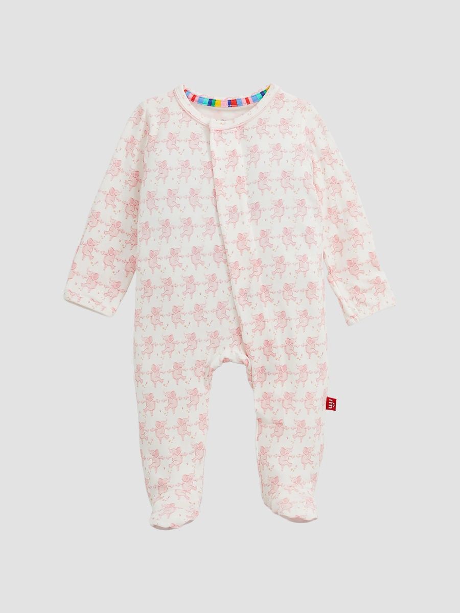 Unisex Baby Girl's Trunkettes Elephant-Print Footie - Pink - Size 18 Months