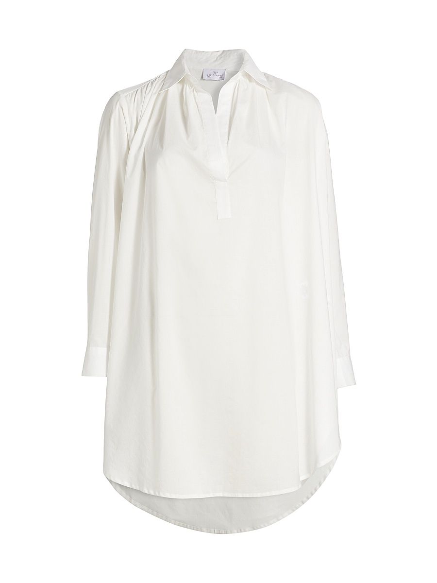 Women's Romeo Cotton Sleep Shirt - White - Size Large