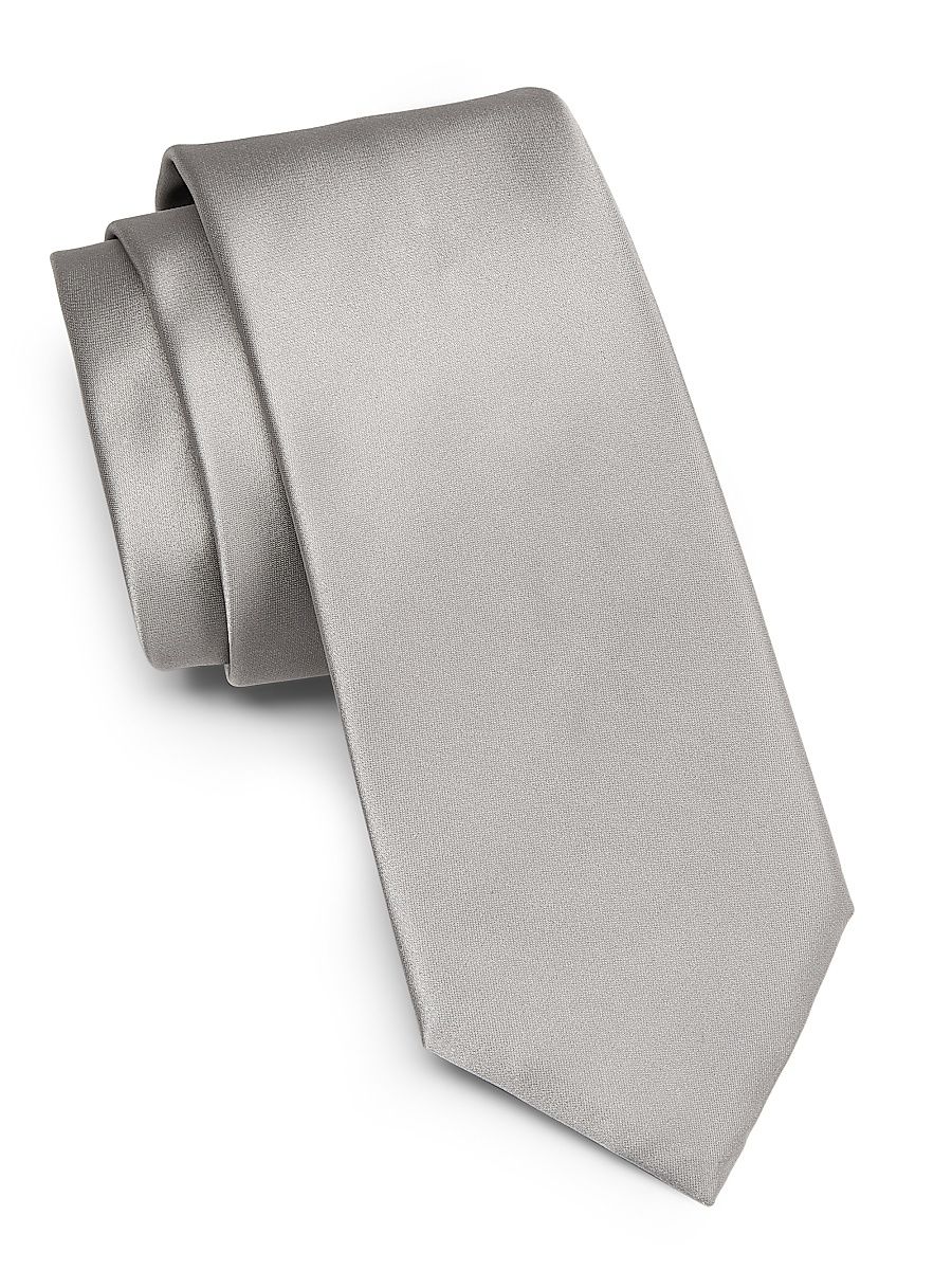 Men's Silk Neck Tie - Silver