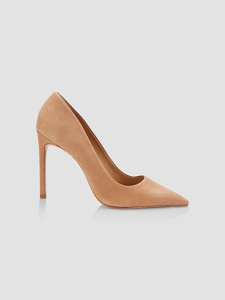 Schutz Women's Lou Pointed-Toe Nubuck Pumps - Honey Beige - Size 11