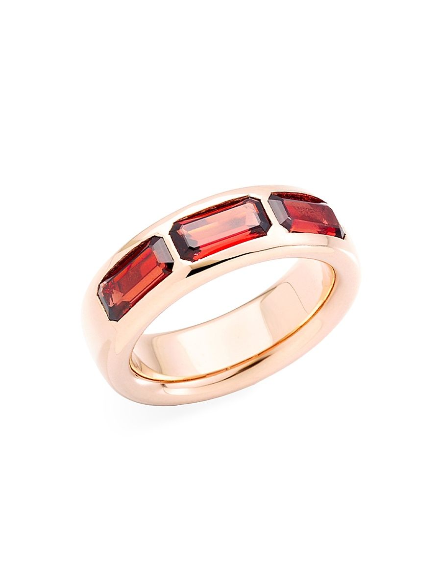 Women's Iconica 18K Rose Gold & Garnet Ring - Rose Gold - Size 7.25
