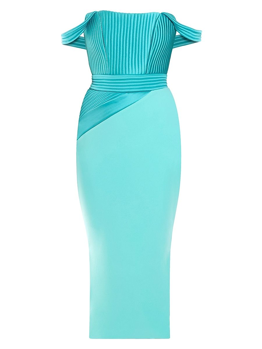 Women's The Eternal Pleated Panel Column Midi-Dress - Mint - Size 10