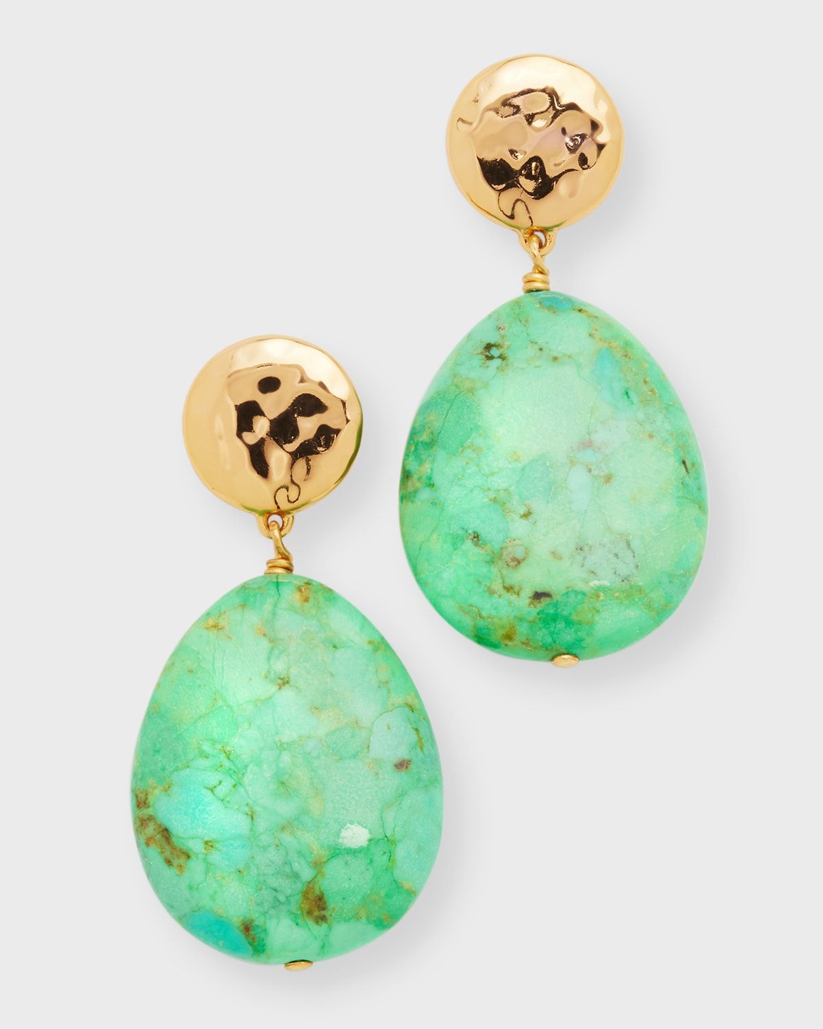 Green Turquoise Teardrop Earrings