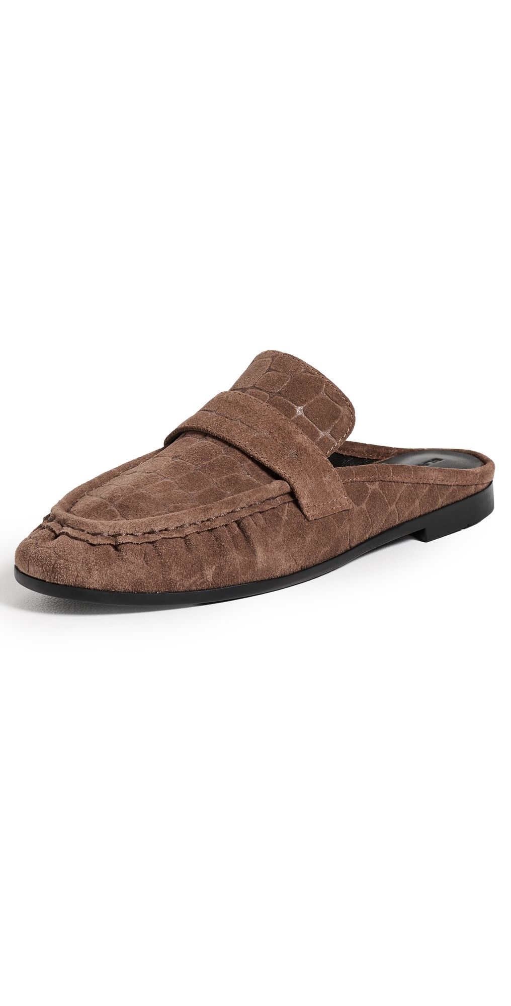 Black Suede Studio Gabby Mules Brown Croc Suede 39