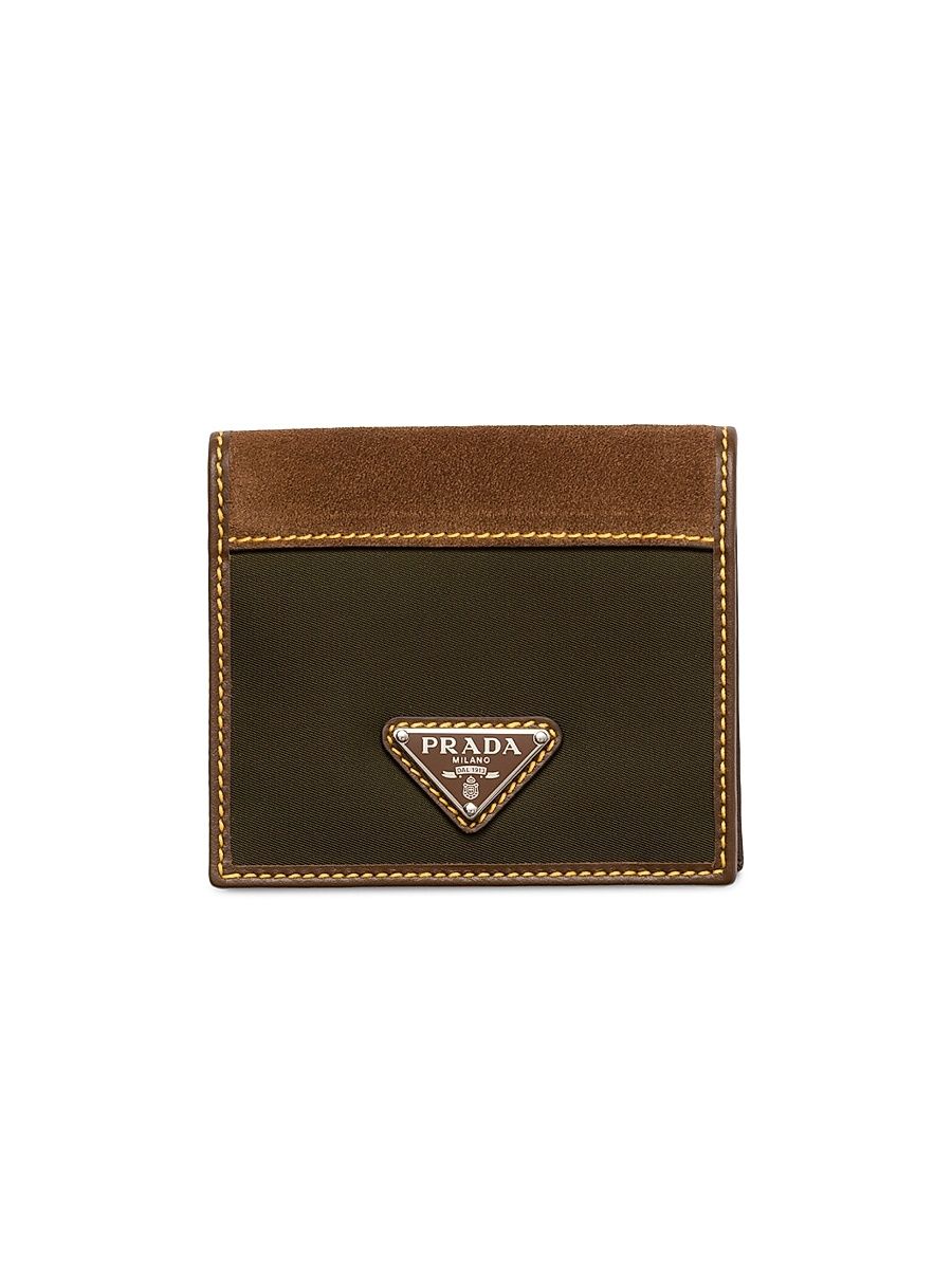 Men's Re-Nylon and Leather Wallet - Green