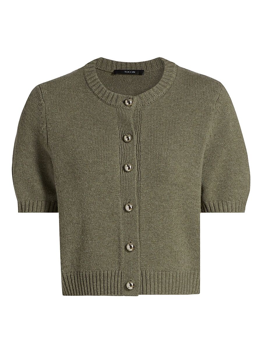 Women's Pippa Short-Sleeve Cardigan - Laurel Green - Size Small