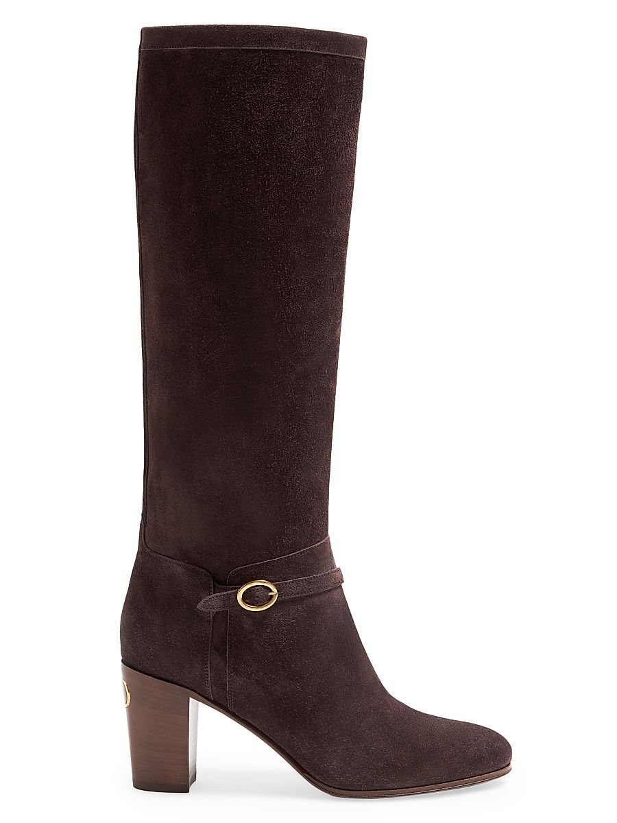 Women's Pattie Crust 75MM Leather Boots - Brown - Size 12