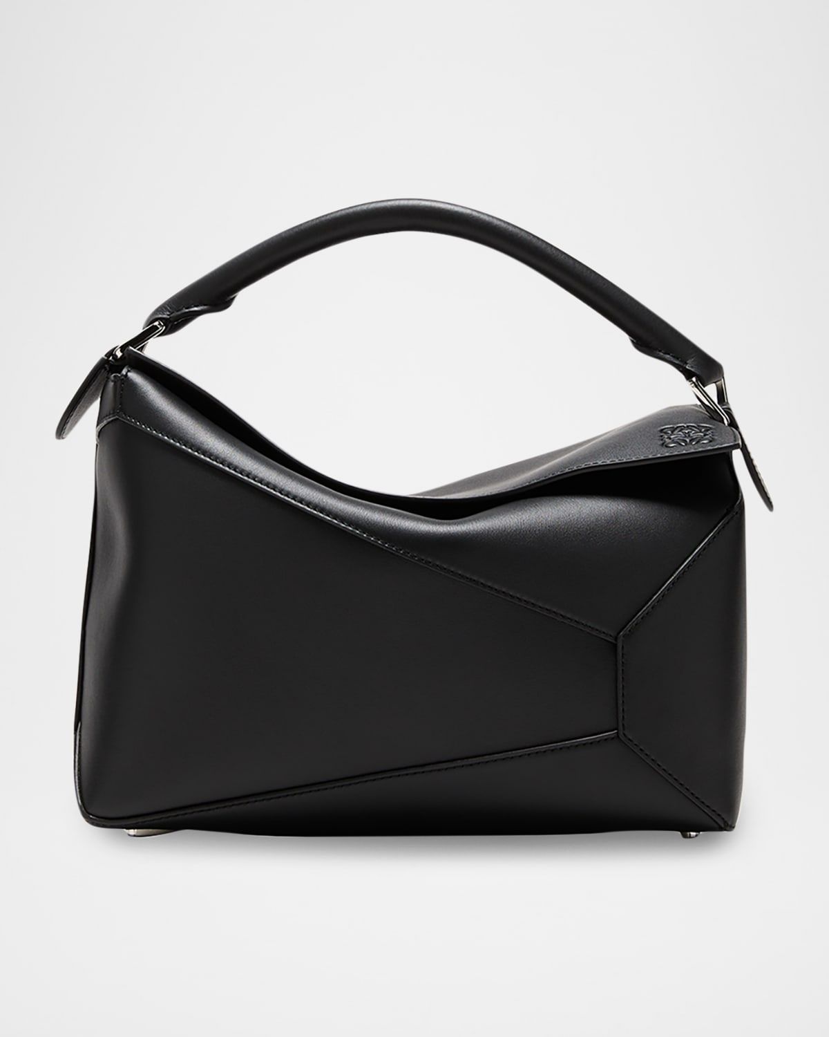 Puzzle Edge Medium Top-Handle Bag in Grained Leather