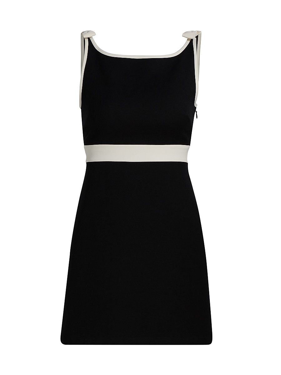 Women's Catrice Contrast Trim Bow Minidress - Black - Size 8