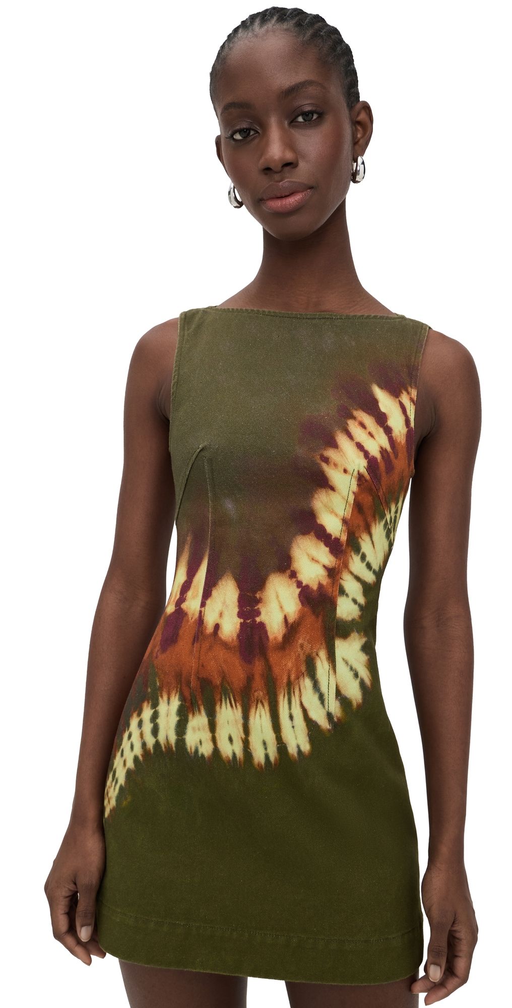 ALÉMAIS Marilyn Denim Mini Dress Khaki 8