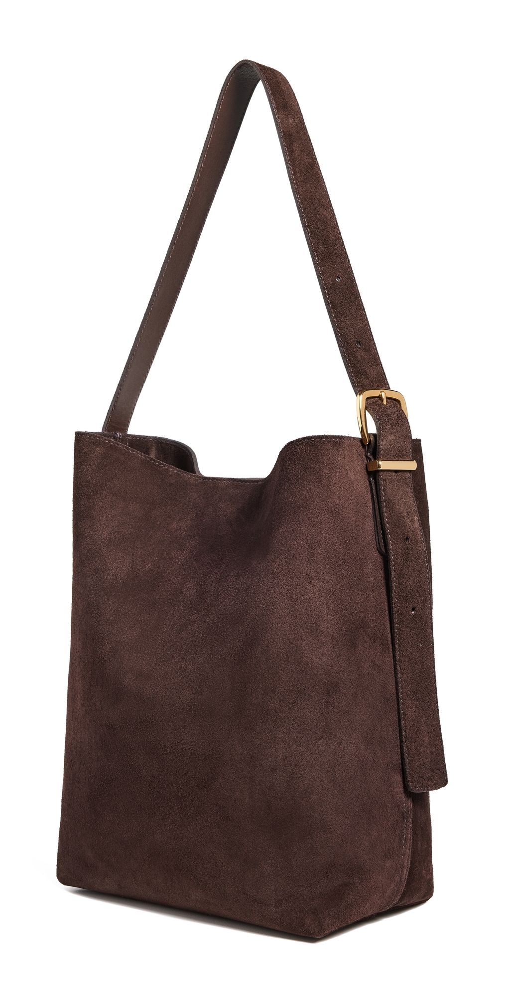 Madewell The Essential Bucket Tote in Suede Dark Carob One Size