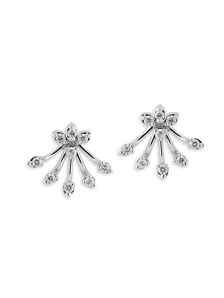 Women's Luminus 18K White Gold & Diamond Earrings - White Gold