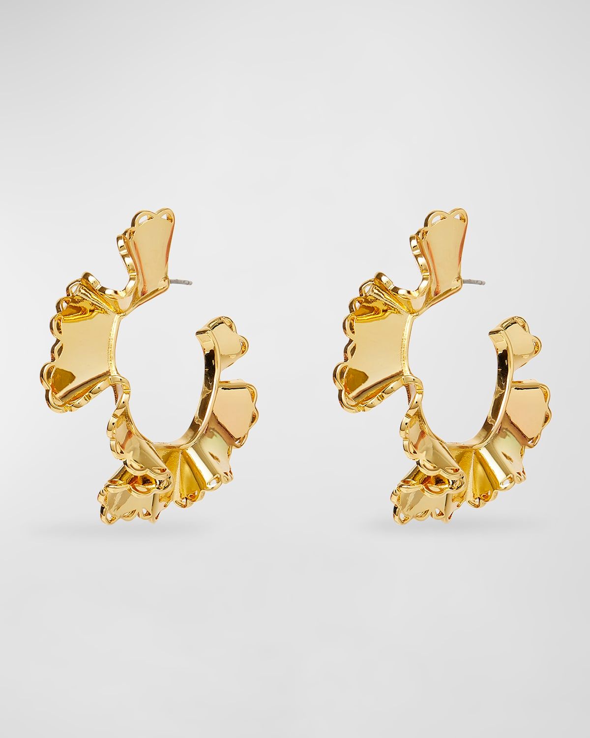 Scalloped Ruffle-Edge Hoop Earrings