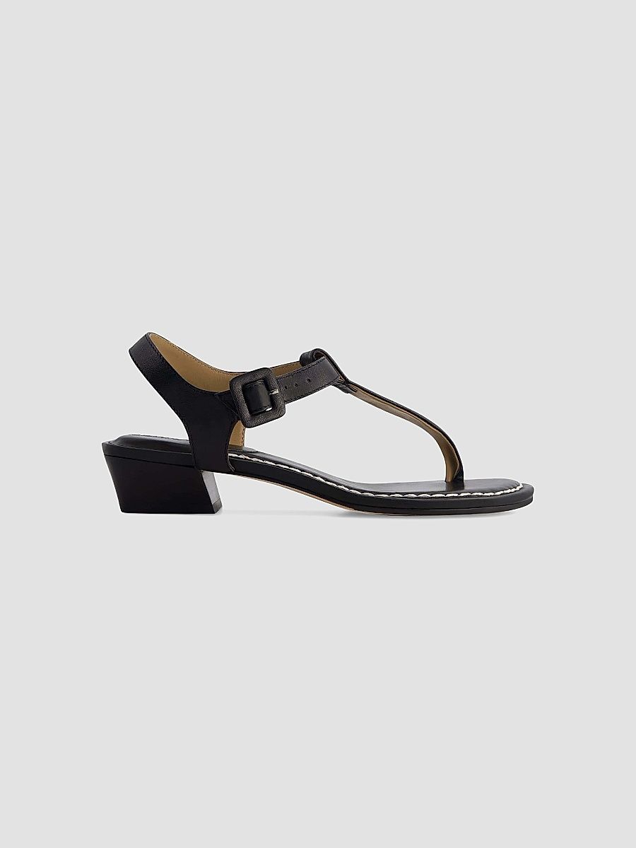 Women's Goya Demi-Heel T-Strap Sandals - Black - Size 11