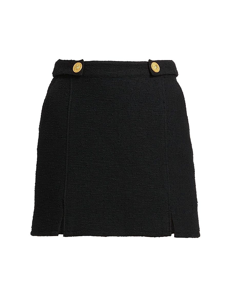 Women's Nelina Cotton-Blend Tweed Miniskirt - Black - Size 18