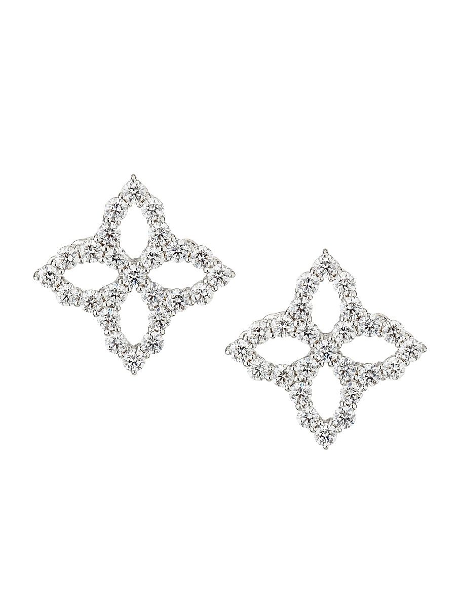 Women's Diamond Princess 18K White Gold & 1.02 TCW Diamond Stud Earrings - White Gold