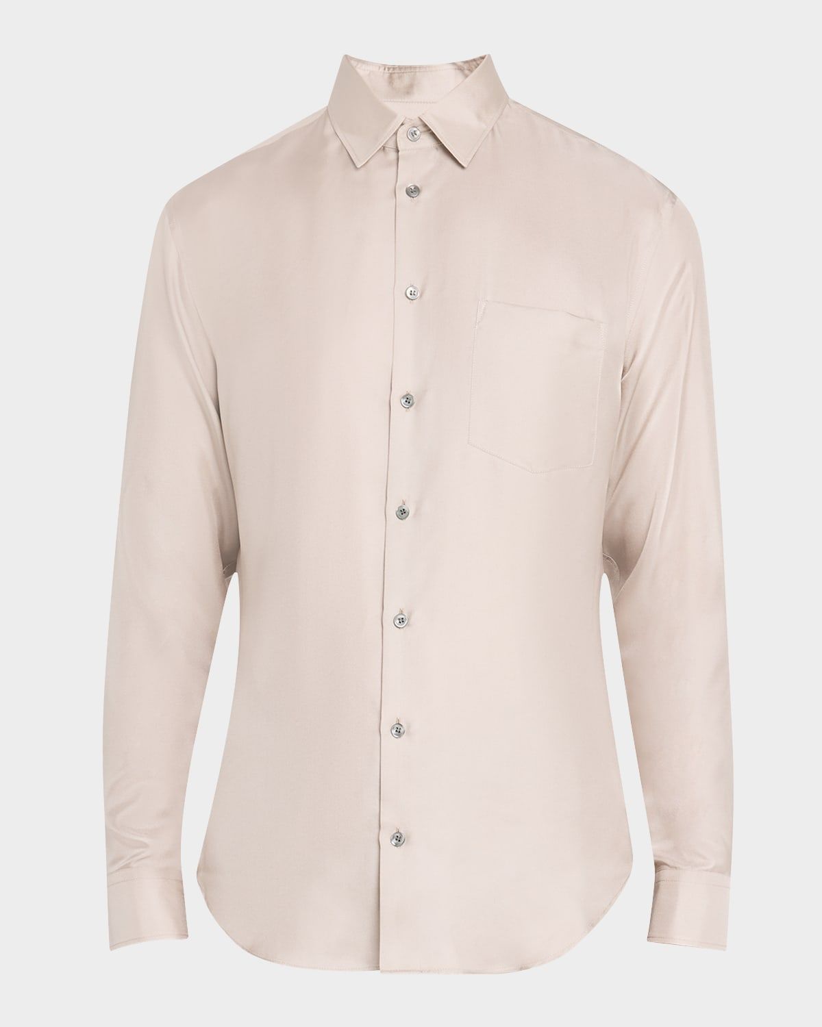 Men & apos;s Solid Silk Dress Shirt