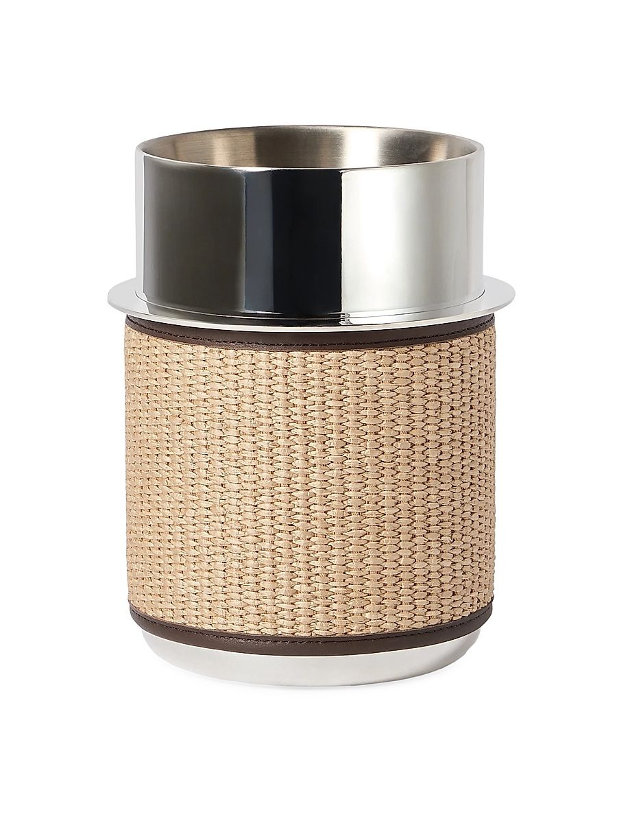 Silver Plated Steel and Techno Raffia Glacette - Rope