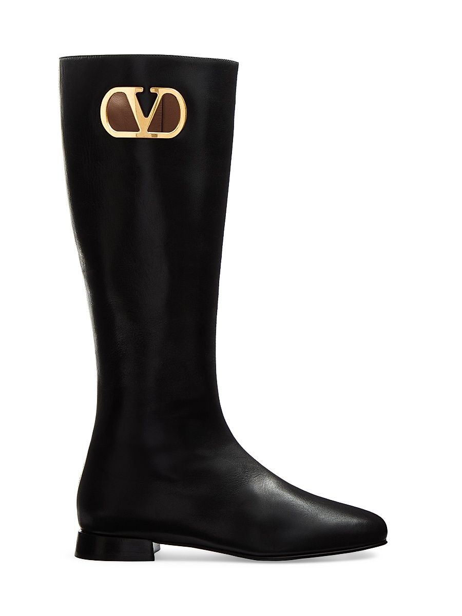 Women's VLogo Signature Kidskin 20MM Boots - Black - Size 8.5