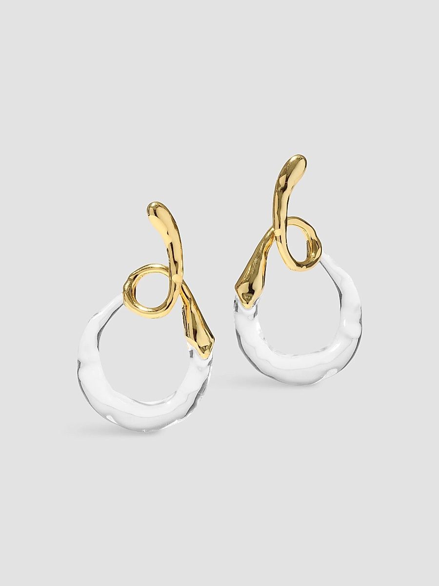 Women's Liquid Lucite 14K-Gold-Plated Twisted Drop Earrings - Gold