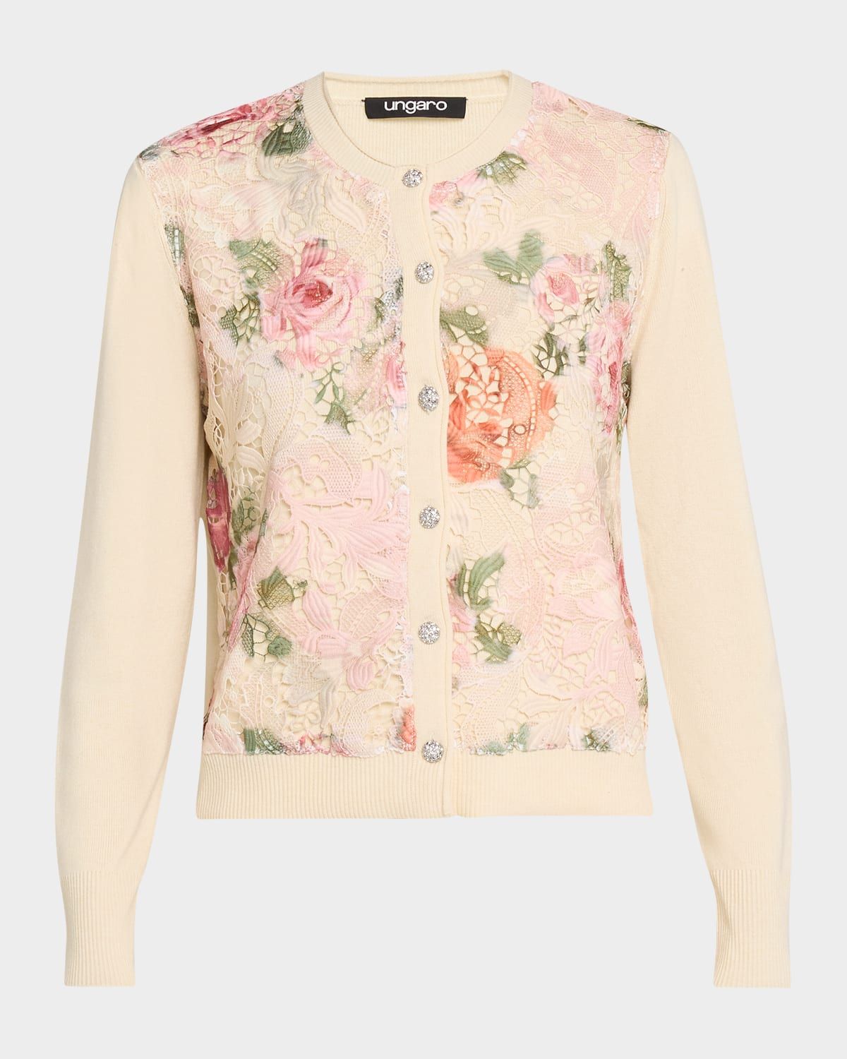 Shani Lace-Front Knit Sweater