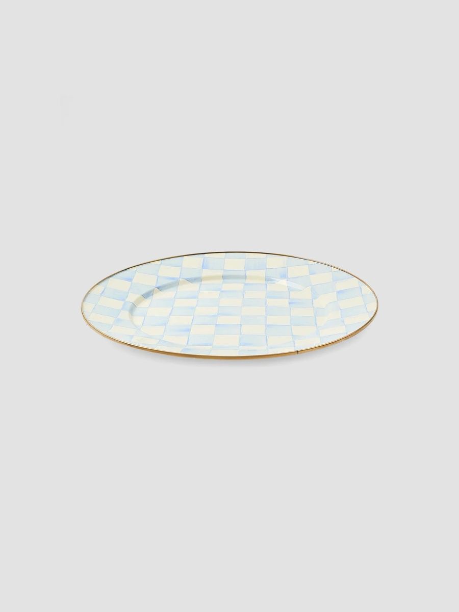 MacKenzie-Childs Sky Check Hand-Painted Charger Plate
