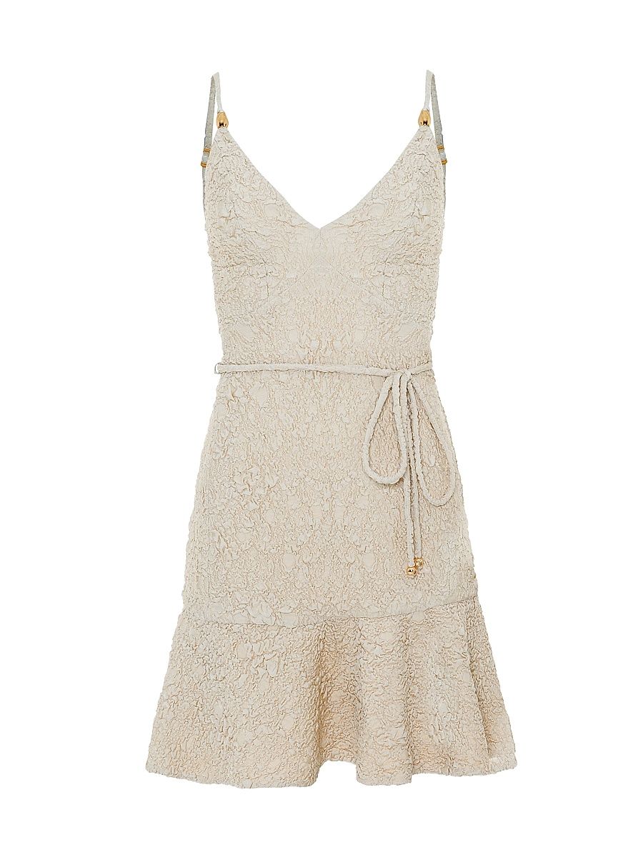 Women's Papillon Jacquard A-Line Minidress - Beige - Size XS