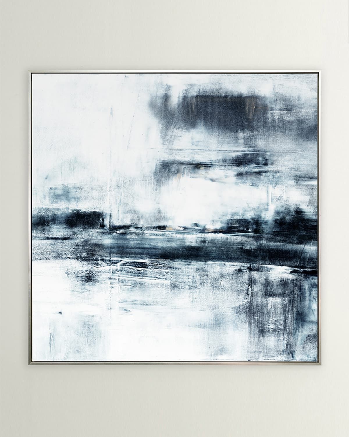 Tahoe In Black 48x48" Square Canvas Giclee In Sterling Float Frame, Hand-Embellished
