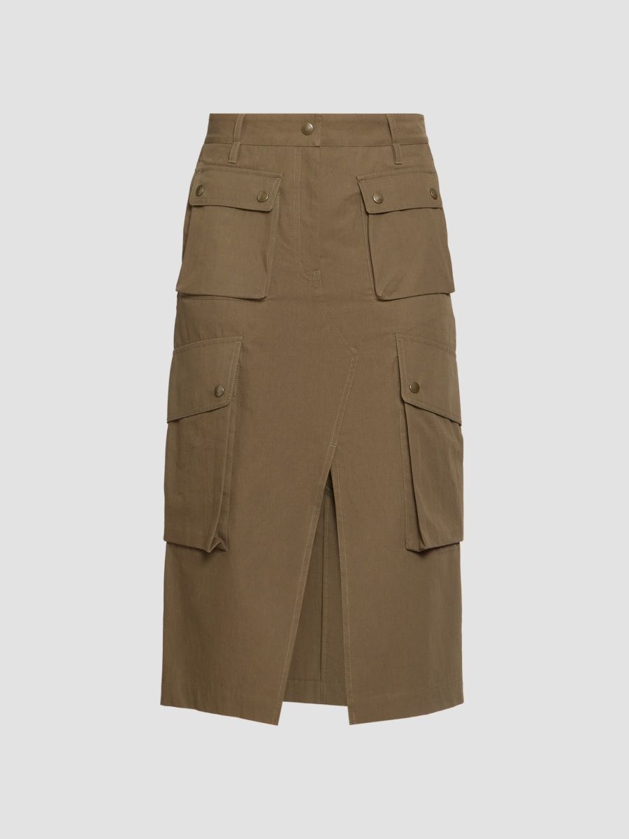 Dries Van Noten Women's Sersy Cargo Midi Skirt - Khaki - Size 8