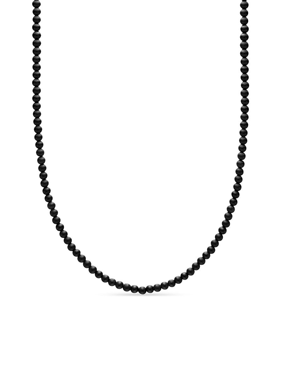 Men's Spiritual Beads Necklace - Black Onyx - Size 26