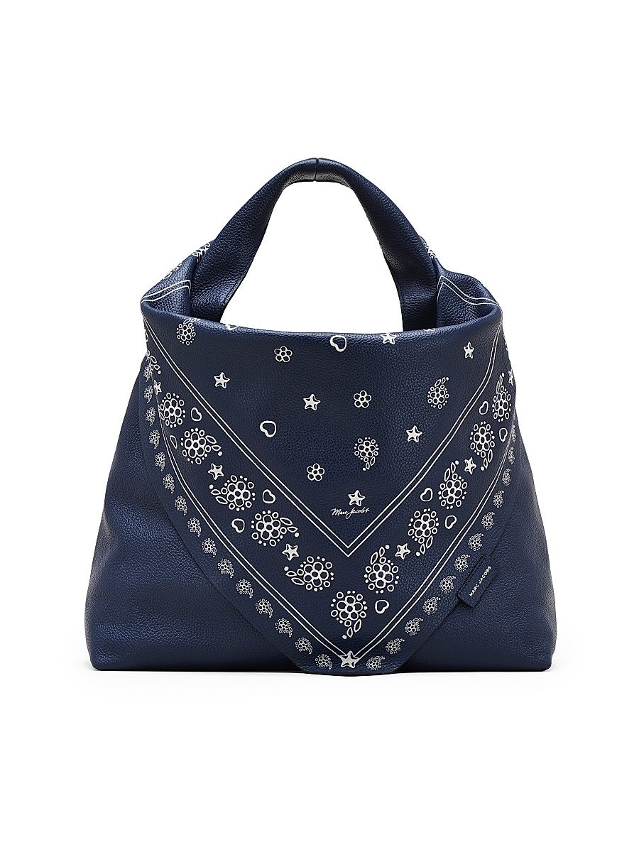 Women's The Bandana Sack Leather Bag - Navy Multi