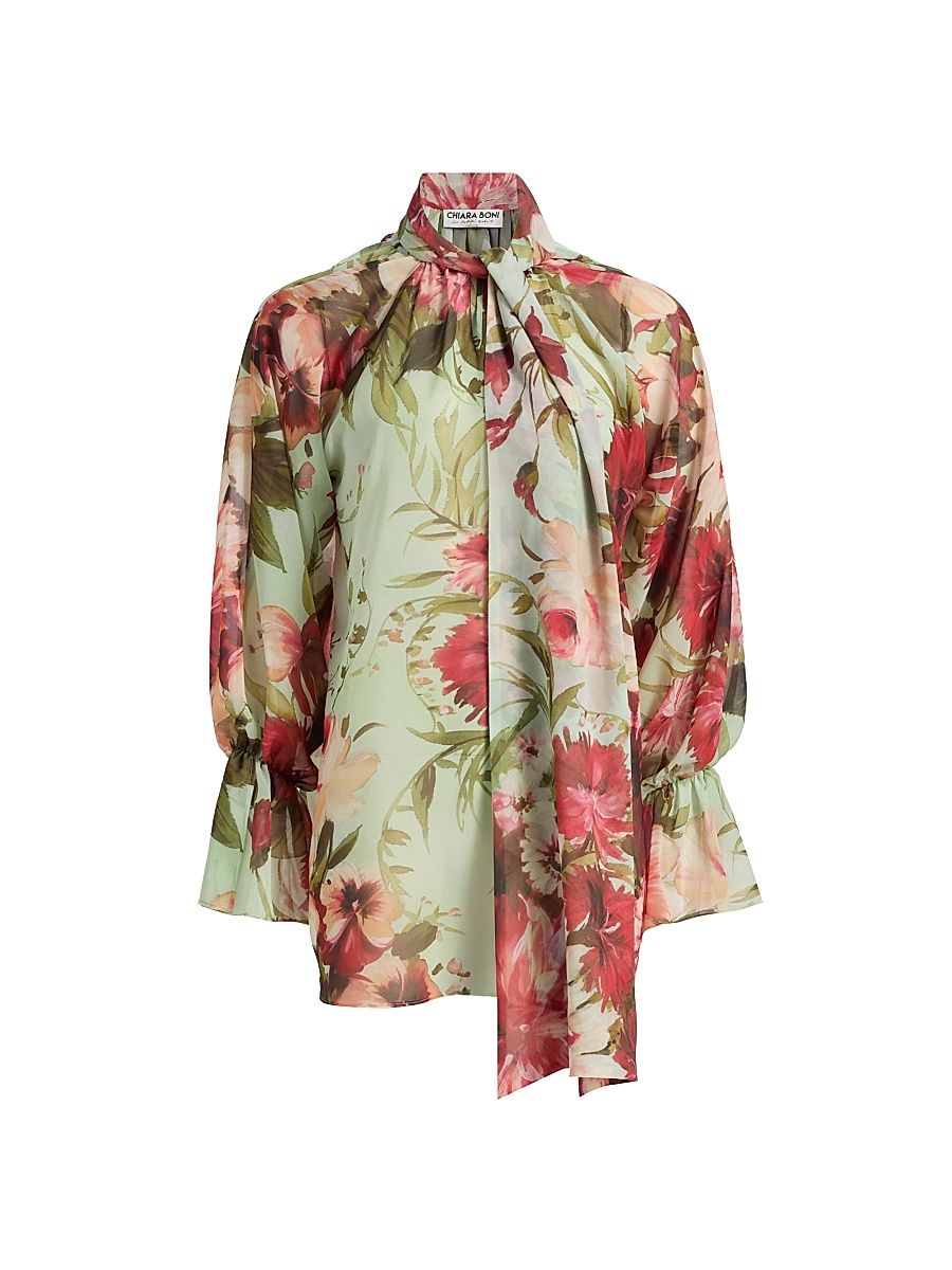 Women's Slawa Floral Print Georgette Blouse - Ingrid - Size 2