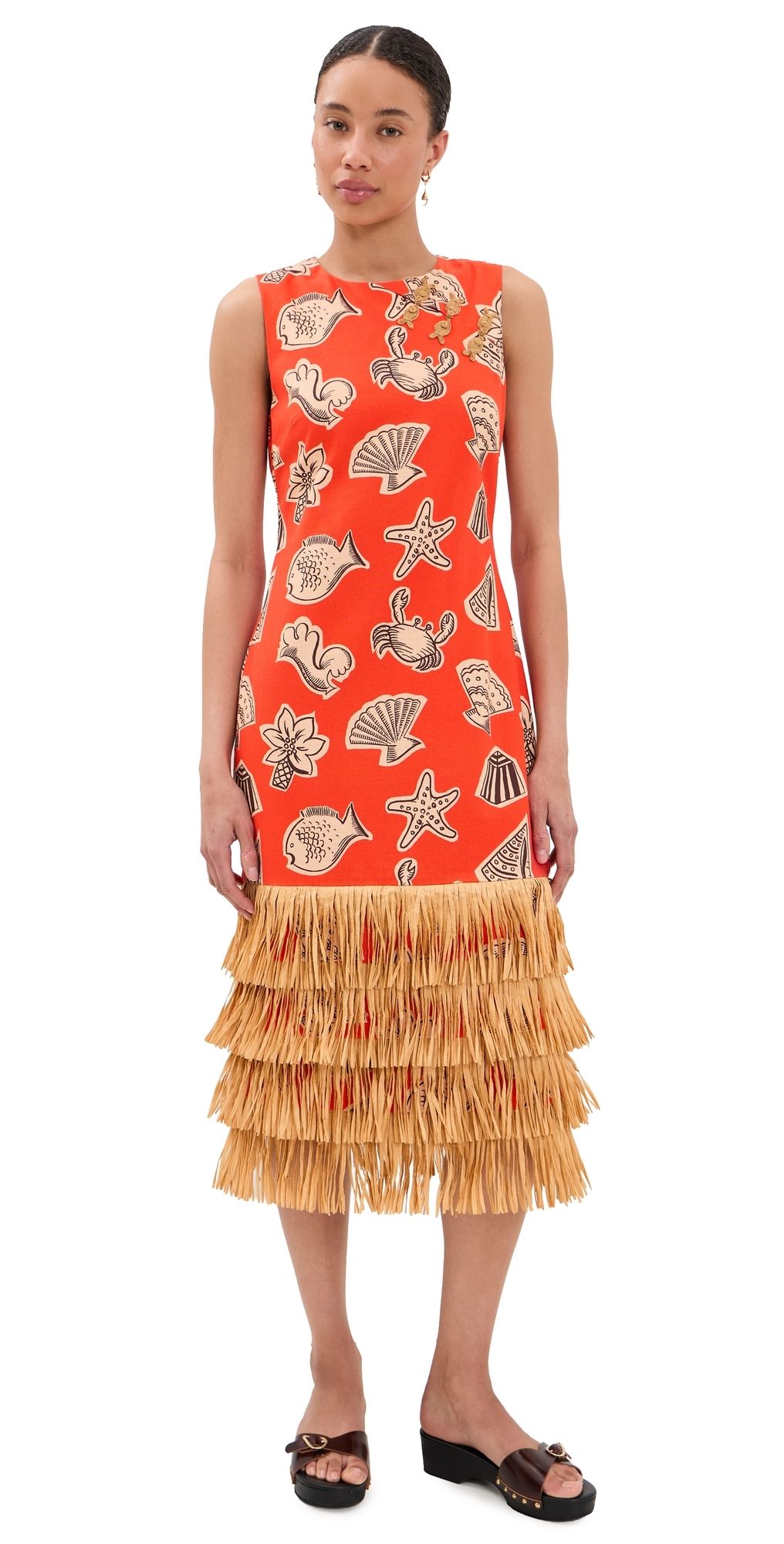 SIMONMILLER Jooni Linen Dress Playful Sea Print XS