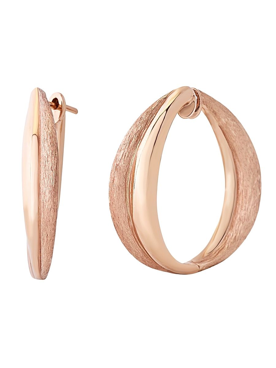 Women's Ulivo 18K Rose Gold Hoop Earrings - Rose Gold