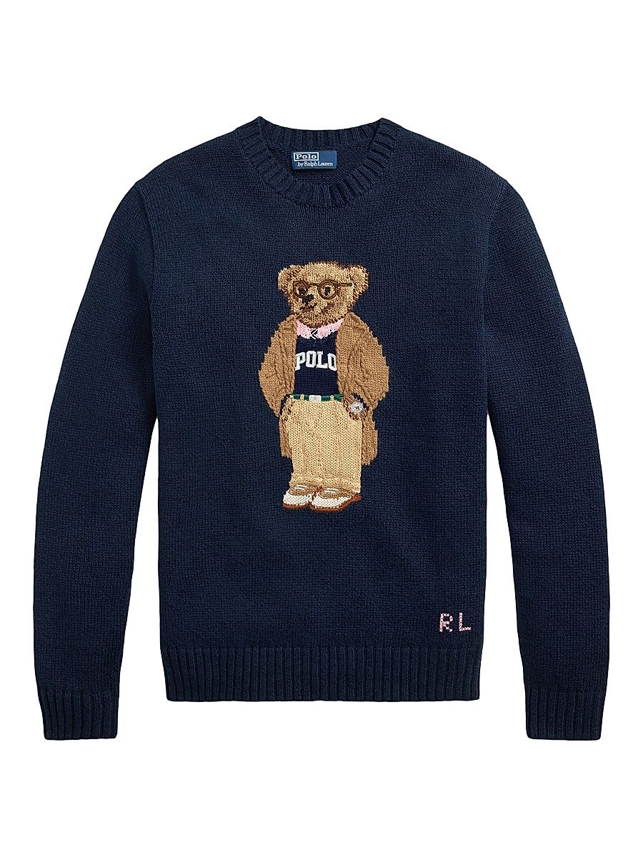 Men's Polo Bear Sweater - Bear Navy - Size XXL