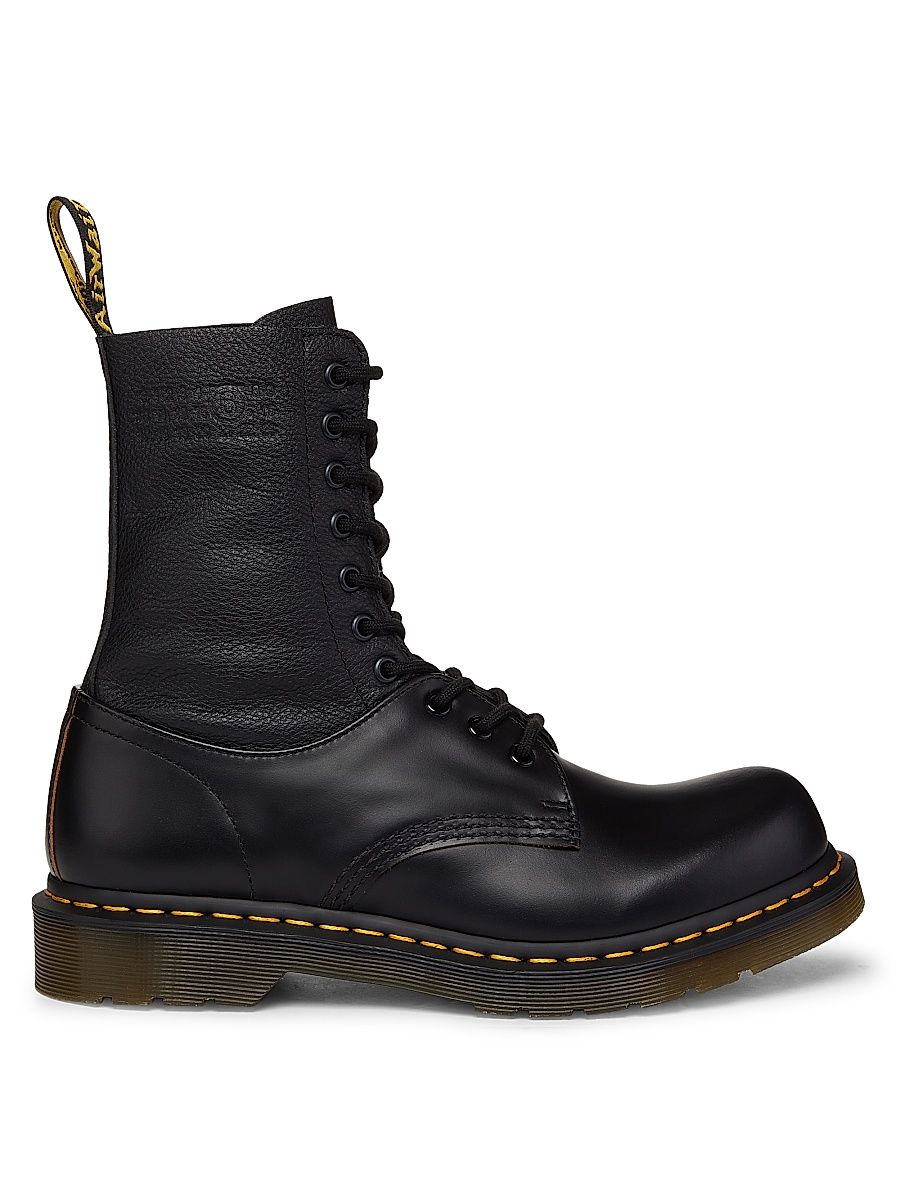 Men's Dr. Martens x MM6 Maison Margiela Twisted 10-Eye Leather Boots - Black - Size 12