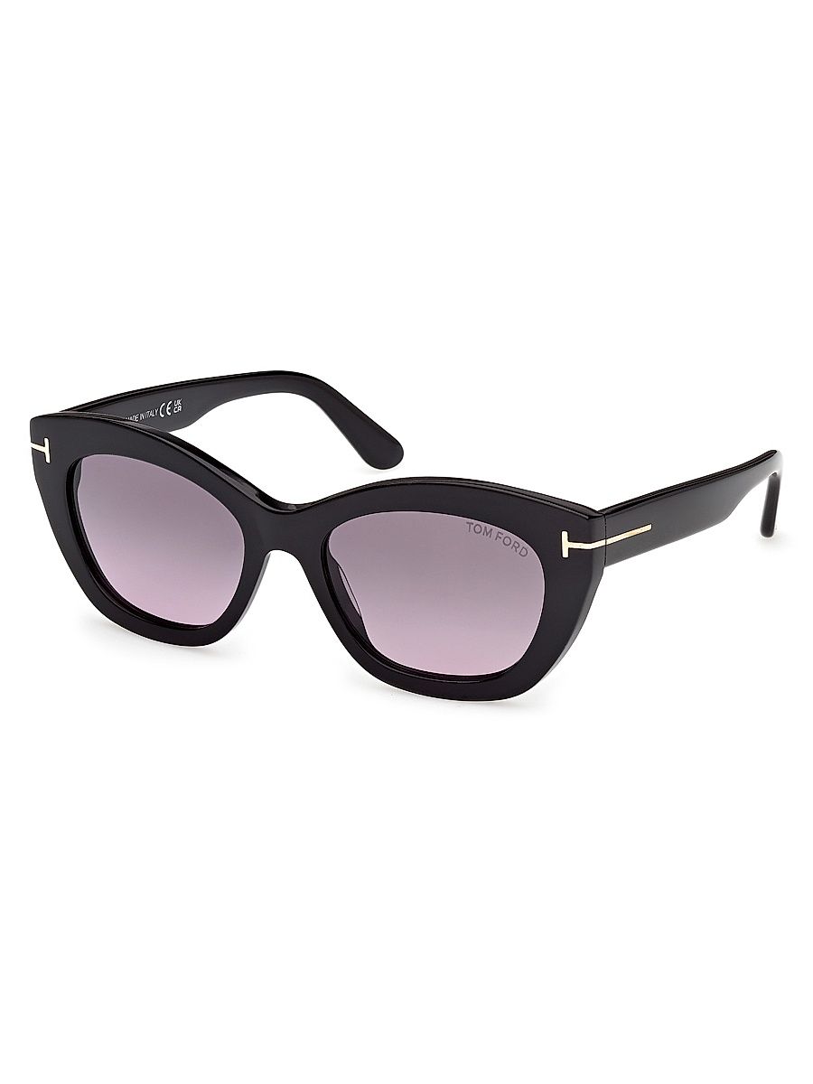 Women's Linda 53MM Butterfly Sunglasses - Shiny Black Purple