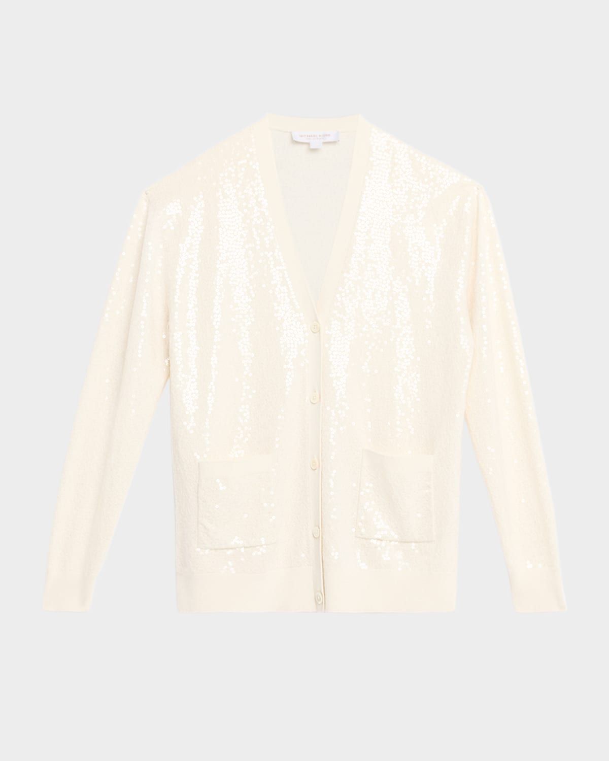 Embellished Sequin Oversized Cashmere Cardigan
