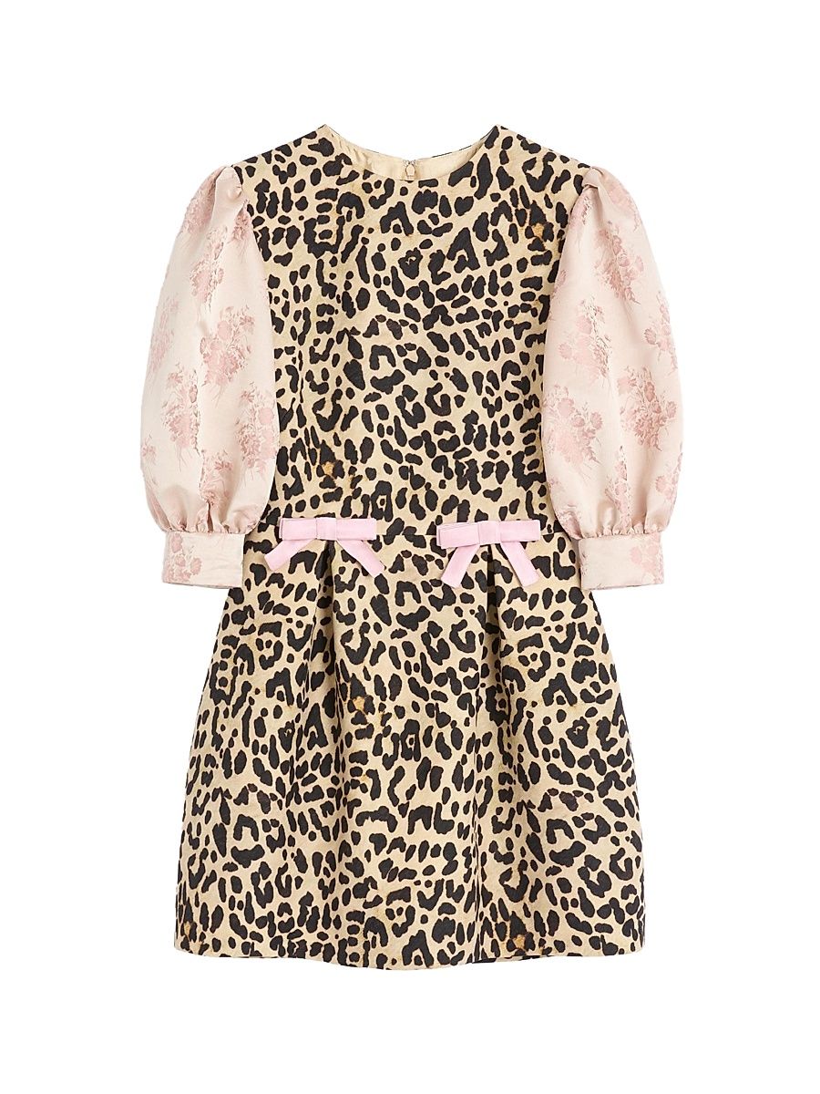 Women's Crepe Couture Short Dress with Animalier Print - Animal Print Rose - Size 10